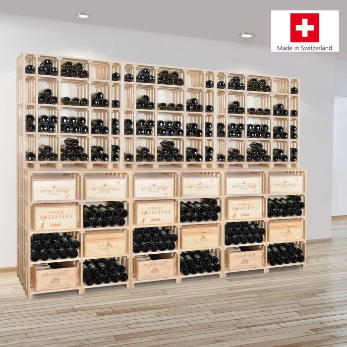 Weinregalsystem CaveauSTAR, schweizer Tannen-Holz, Modell 1 & 2