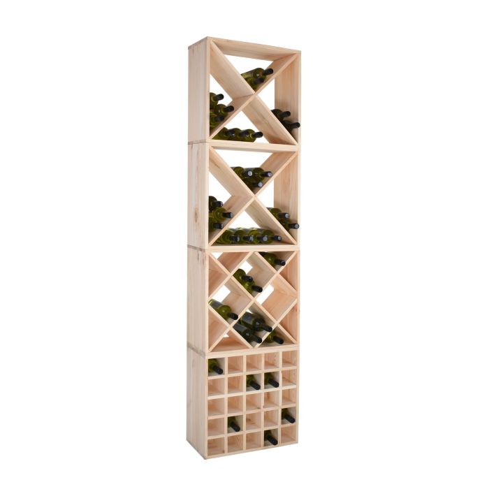 4er-Set Weinregal 52 cm, Mod. KARO, RAUTE + 2 x-X,