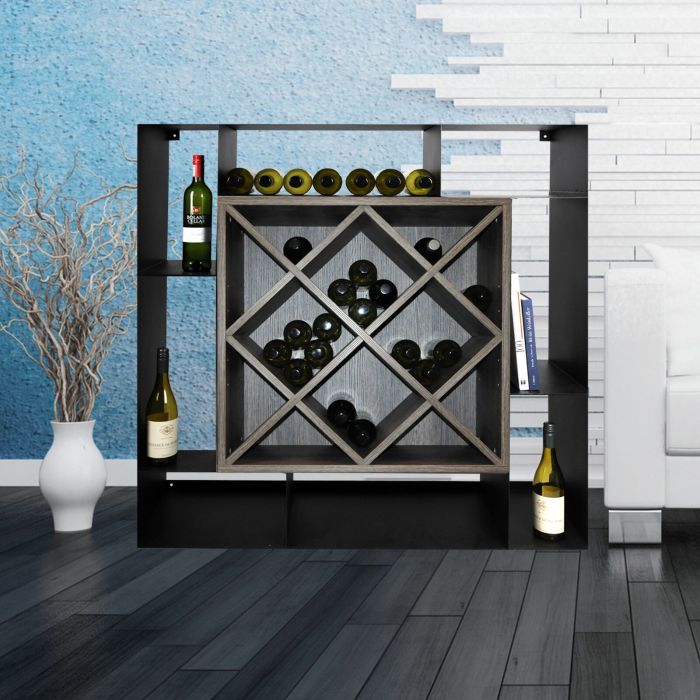 Weinregal NERO, Dekor Wenge, Raute 12 Fächer