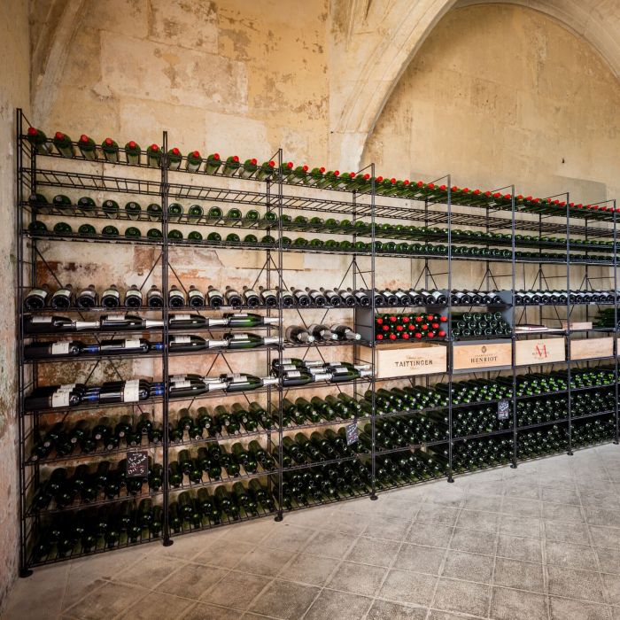 Weinregalsystem LA CAVE aus Metall, H 220 cm