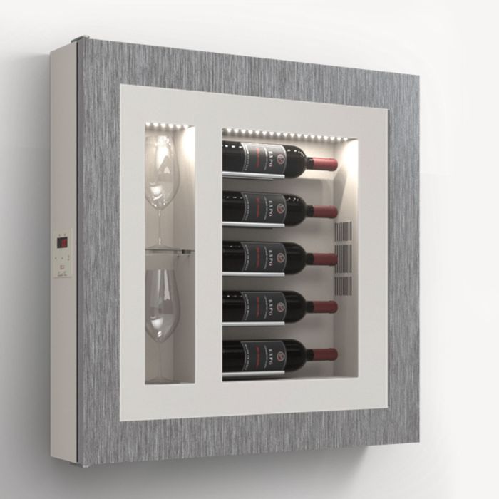 Klimatisiertes Wand-Weinregal für 5 Flaschen, Modell 2