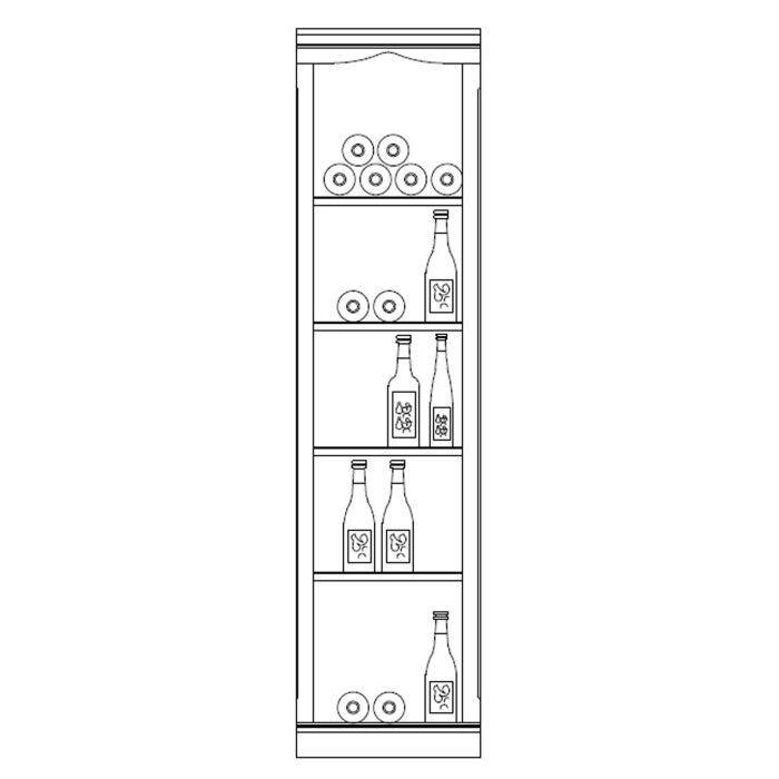 Weinregalsystem Piemont, Modell 1, Tannenholz, Anthrazit