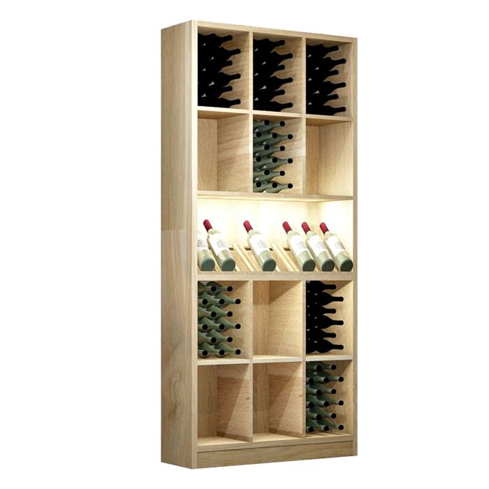 Weinregal PRESTIGE 9, mit Beleuchtung, Eichen-Holz natur