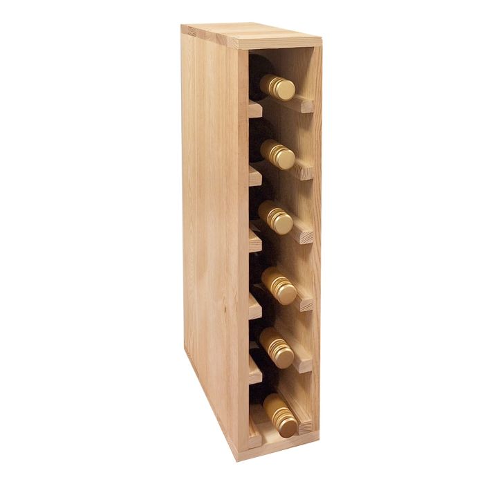 Weinregal 60 cm, Modul schmal für 6 Flaschen, natur
