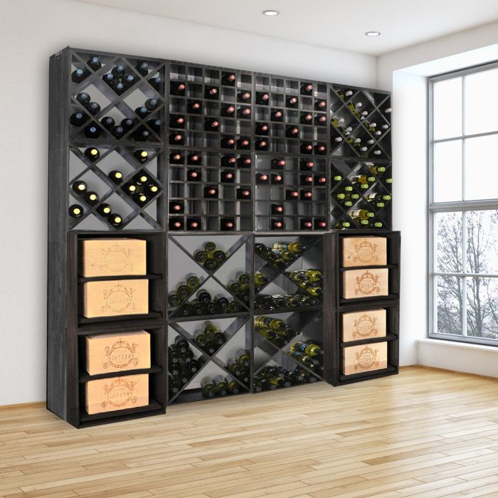 Weinregal 52 cm, schwarz gebeizt