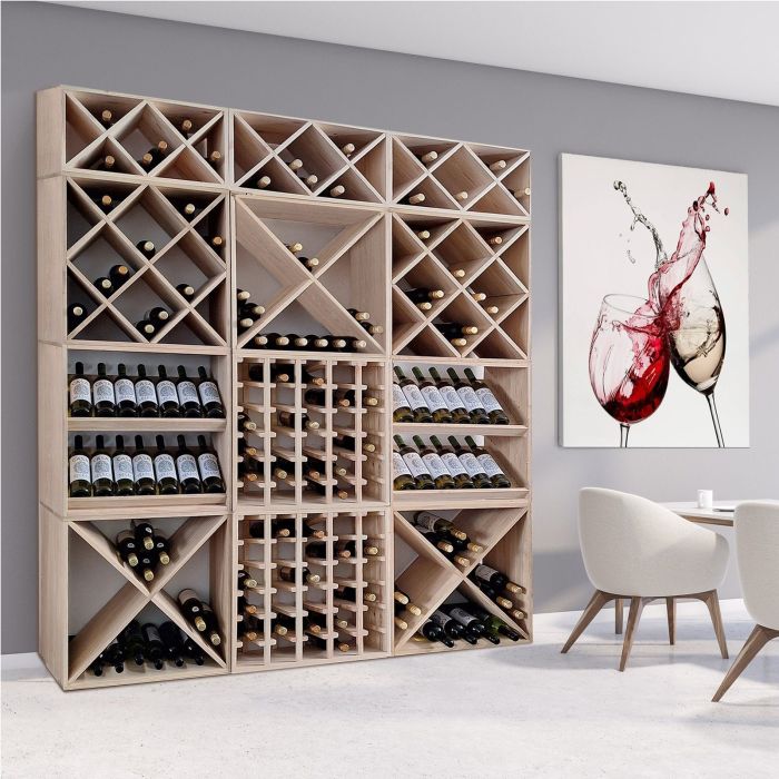 Weinregalsystem VINCASA, 60 cm, Eiche natur