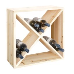 Weinregal 50 cm, Modul X-CUBE, Holz natur