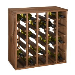 Weinregal 60 cm, Modul QUADRI, Kiefernholz braun gebeizt