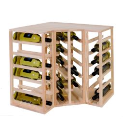 Weinregal 60 cm, Eckmodul, Kiefernholz natur