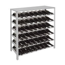 Metall-Weinregal BLACK PURE, Modell 11 niedrig, silber pulverbeschichtet