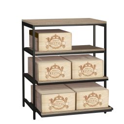 Metall-Weinregal BLACK PURE, Modell 6 mit Auszügen f. Weinkisten, T 60 cm