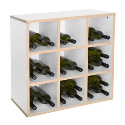 Regalmodul mit 9 Fächern, Alpinweiß mit Eiche natur-Kante