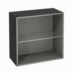 Regalmodul mit Glasplatte, Esche graphit