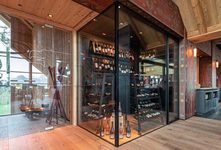 Chambres à vins climatisées vitrées